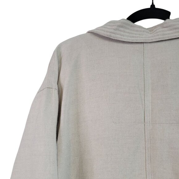 Vintage Chico's 55% Linen 45% Cotton Work Ware Long Line Utility Jacket Sz L (2) - Picture 10 of 13